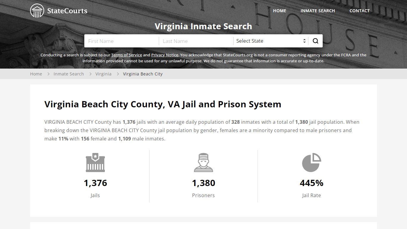 Virginia Beach City County, VA Inmate Search - StateCourts